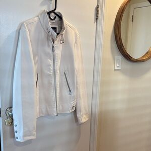 Levi's White Faux Leather Moto Jacket